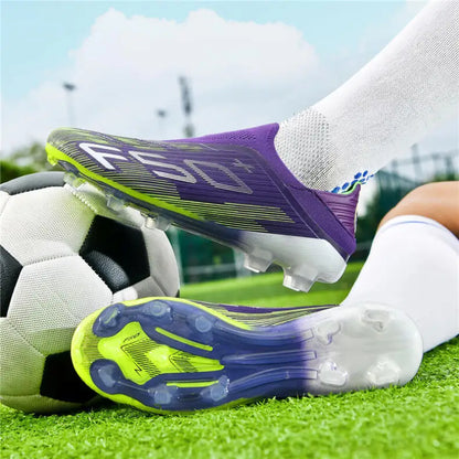 Men's High-Quality Non-Slip Football Boots High-Top Soccer Shoes Grass Cleats Futsal Sneakers for Indoor And Outdoor Matches