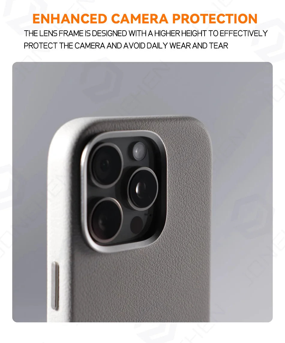 For Magsafe Leather High Quality Alloy Camera Button Magnetic Case For iPhone 16 Pro Max 16pro Wireless Charge Shockproof Cover