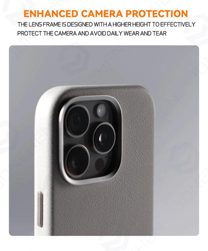 For Magsafe Leather High Quality Alloy Camera Button Magnetic Case For iPhone 16 Pro Max 16pro Wireless Charge Shockproof Cover