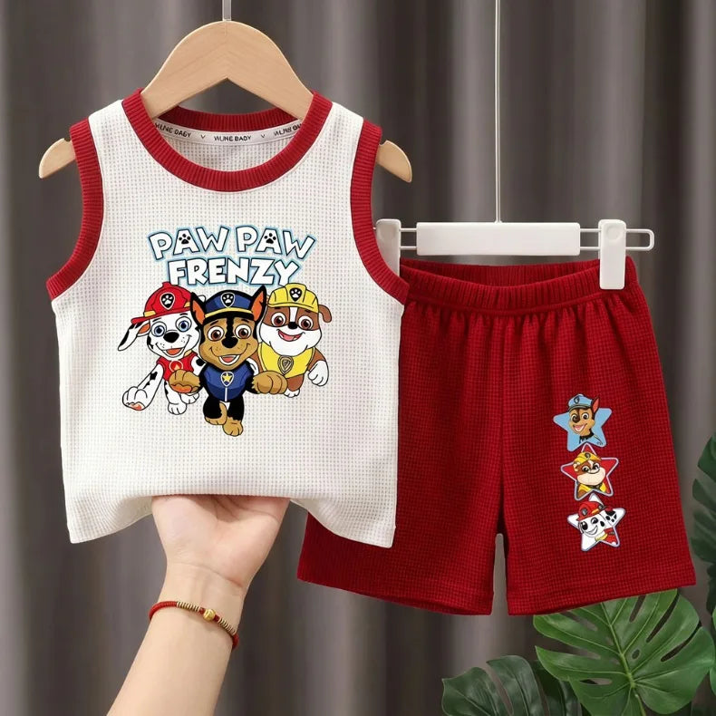 Summer Kids Clothes Sets Boys Sport Vest Shorts Two Piece Suit Girls Fashion Outfits Children's Breathable Sleeveless Tops Set
