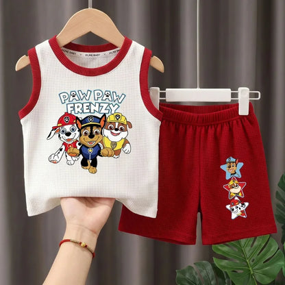 Summer Kids Clothes Sets Boys Sport Vest Shorts Two Piece Suit Girls Fashion Outfits Children's Breathable Sleeveless Tops Set