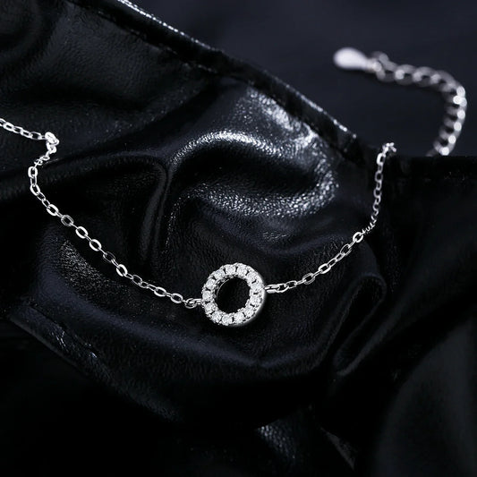 Bracelet en moissanite couleur D, argent sterling 925, bracelet à maillons ronds ajourés pour femmes, cadeaux de joaillerie fine