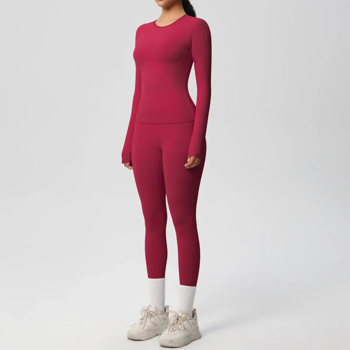 2 PCS Sportswear Yoga Set Gym Clothes Yoga Suits For Women Fitness Set Tracksuits Sports Long Sleeve Crop Top Gym Leggings