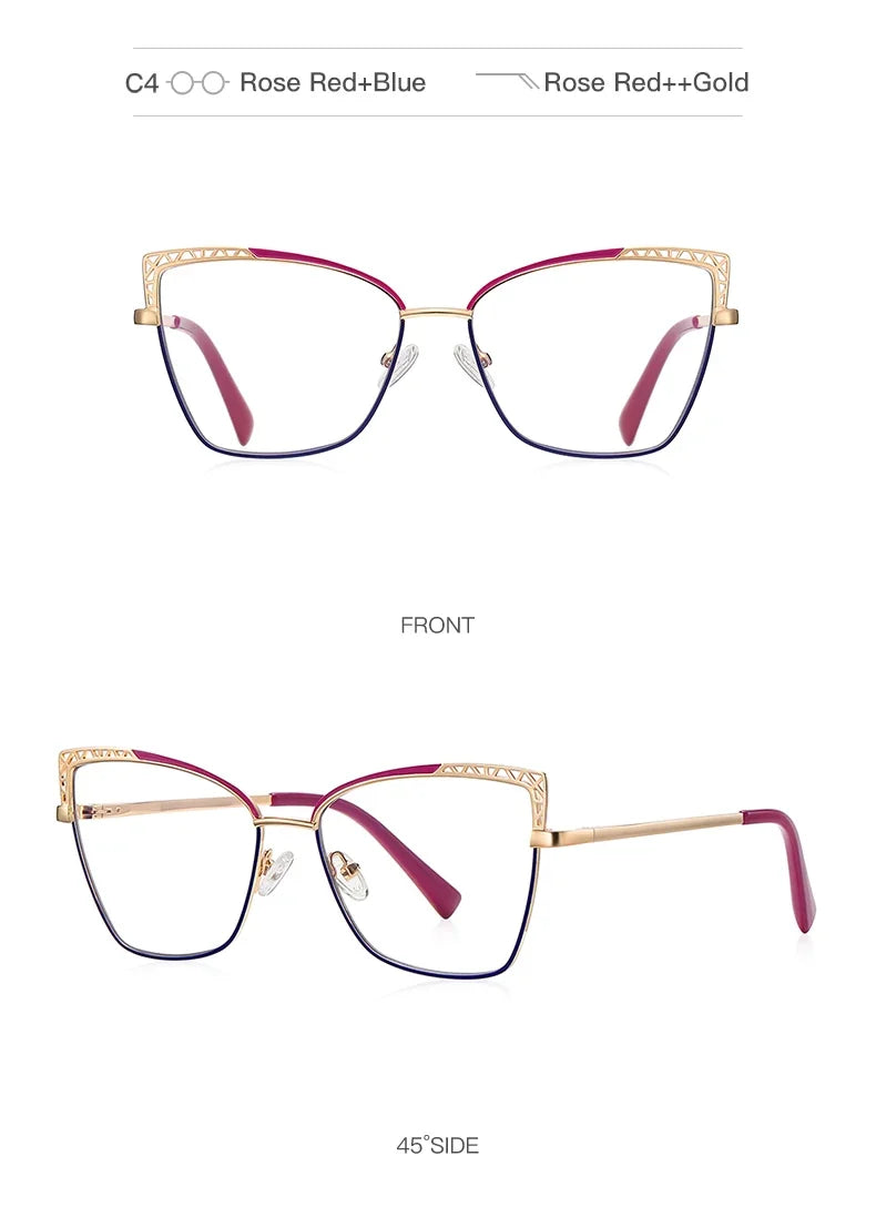 Fashion optical Frame Brand Design Women Eyeglasses Can Customized Prescription Anti-blue Light Prescription Glasses 3106
