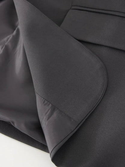Women Blazers Grey Autumn Outerwears Office Jackets Ladies Coat Long Sleeve Pockets Black Blazers For Women Casual Long Jackets