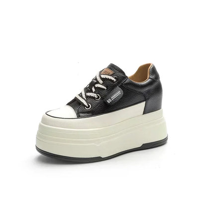 Hidden Heel Shoes High Platform shoes 9cm 3 inch comfortable sneakers for women Vulcanized Shoes Chunky Wedge Casual Shoes
