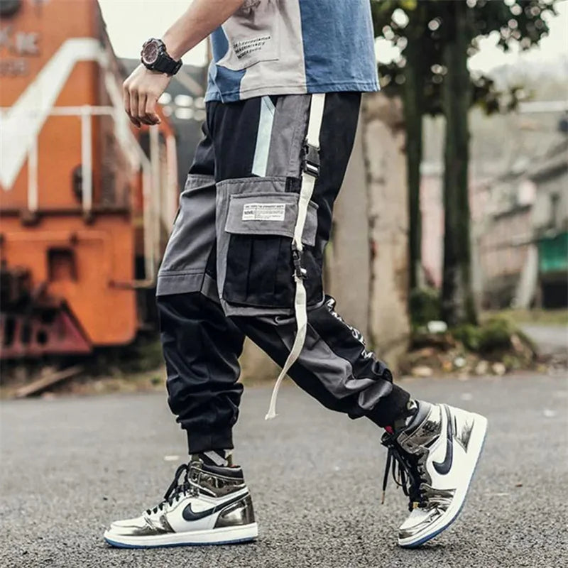 Mens Techwear Sweatpants Y2K Streetwear Jogging Pants Men Hip Hop Street Dance Casual Trousers Vintage Cargo Pant Pantalon Homme