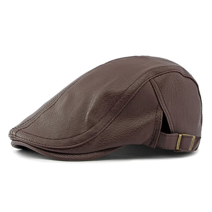 PU Leather Gift Fedoras  for Middle-aged and Elderly Autumn and Winter Outdoor Leisure Gentlemen Jazz Hat for Men Panama Hat