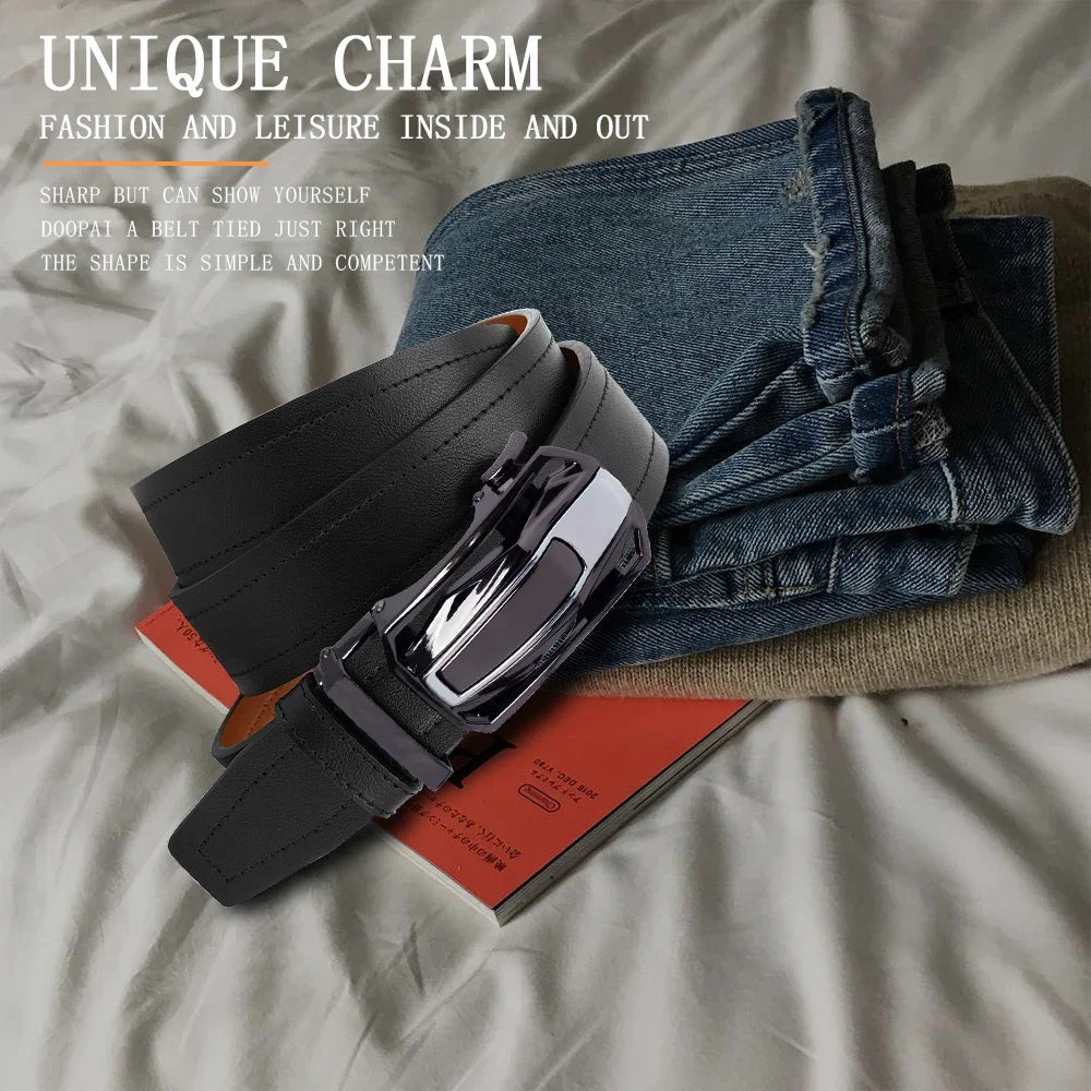 Mens Belt Automatic Metal Alloy Buckle Belt High Quality PU Luxury Belt for Men Belt Strap Male High Quality Designers 105 115cm