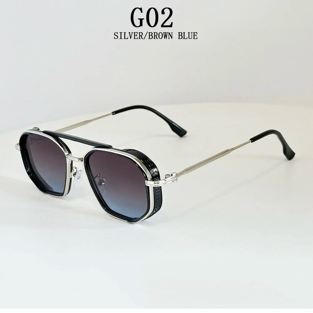 Vintage New Square Sunglass Men Fashion Steampunk Sunglasses Women 2025 Retro Glasses Gafas De Sol Hombre Lunette Soleil Femme