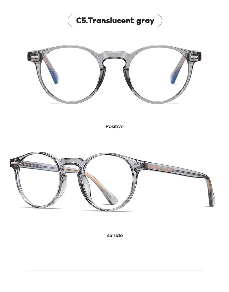 Round Blue Light Reading Glasses Women Eye Glasses Frame for Women Retro Plastic Titanium Anti-Blue Light Computer Eyewear