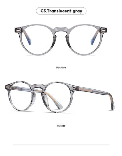 Round Blue Light Reading Glasses Women Eye Glasses Frame for Women Retro Plastic Titanium Anti-Blue Light Computer Eyewear