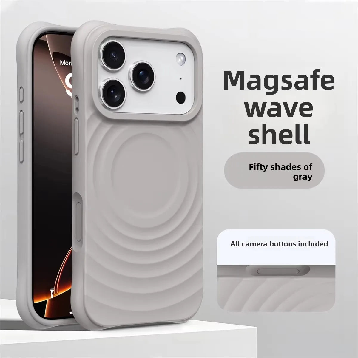 Water Ripple Silicone For Magsafe Wireless Charge Magnetic Phone Case For iPhone 17 16 15 14 Pro Max Air Soft Shockproof Cover