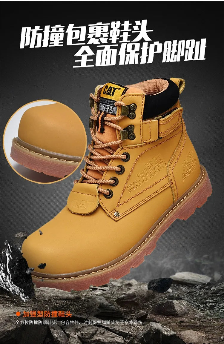 Genuine Leather Mens Women Winter Ankle Military Treking Snow Yellow Tactical Boots Outdoor for Men Work Shoes Sneakers