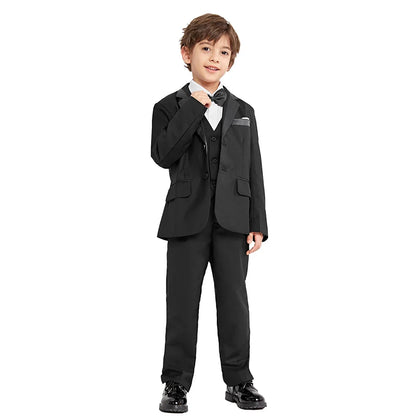 5Pcs/6Pcs Boys Suits Tuxedo Formal Blazer Page Boy Suit Slim fit for Wedding Party 2-14Years