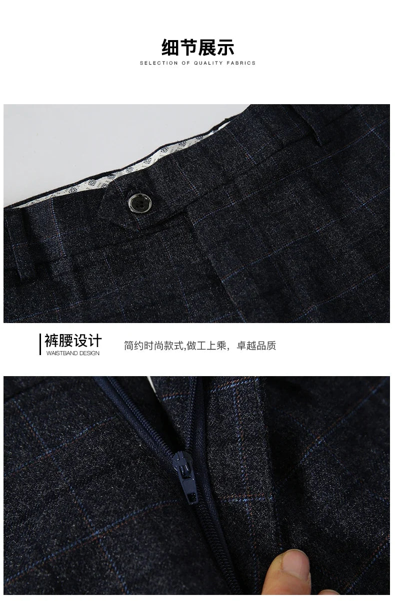 Autumn New Men's Suit Pants, Asian Sizes Office Trousers, Available in Blue, Red, Gray, and Black.