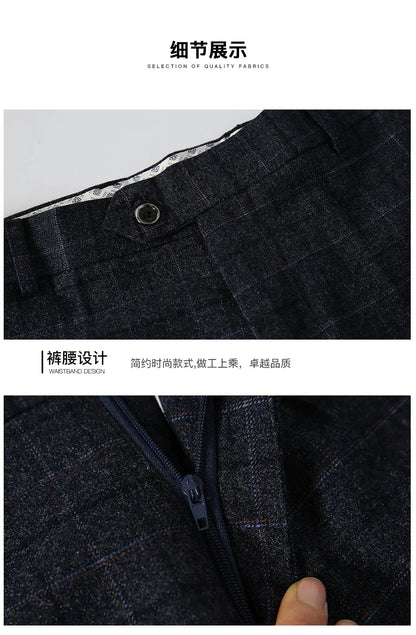 Autumn New Men's Suit Pants, Asian Sizes Office Trousers, Available in Blue, Red, Gray, and Black.