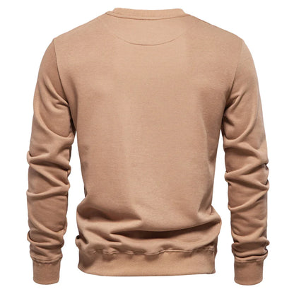 Cotton-blend Mens Crew Neck Solid Color Sweatshirts Pullover Casual Sport Sweatshirt for Men