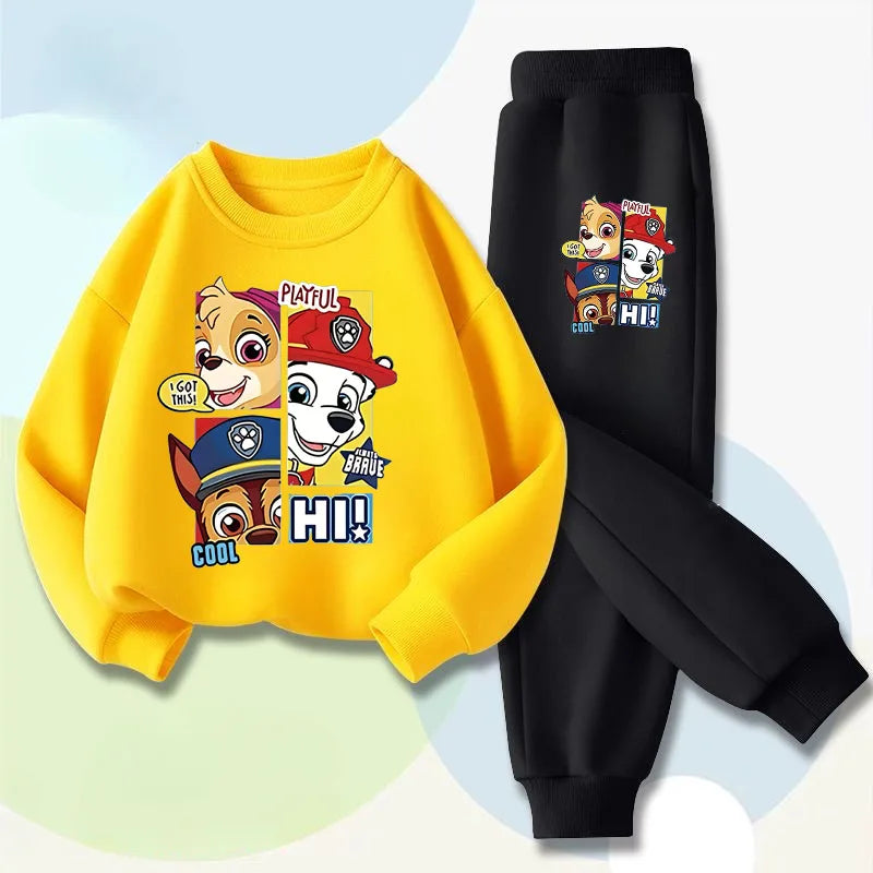 Children's Casual Hoodies Sets Boys and Girls' Pullover Long Pant Two  Piece Suit Kids Breathable Sweatsuit