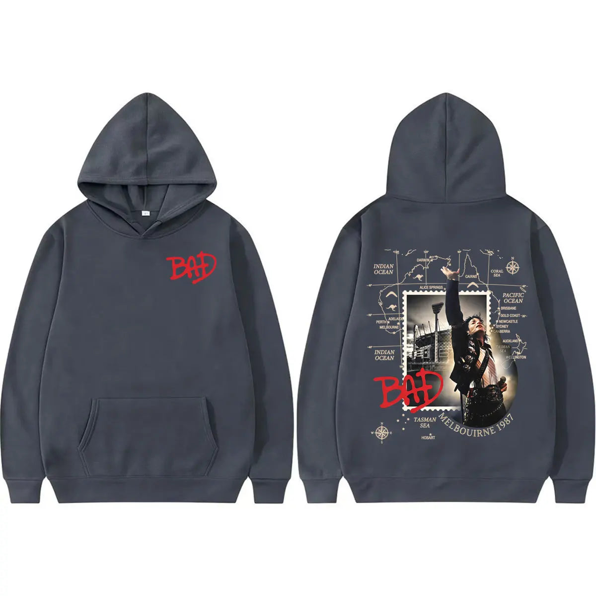King of Pop Michael Jackson Bad Tour Pullovers Men Women Retro 80s Harajuku Fashion Hoodies High Quality Casual Cozy Sweatshirts
