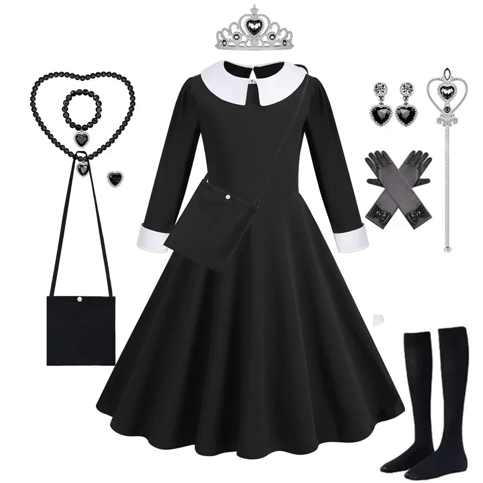 Halloween Dress Girl Costume for Girls Black Dress