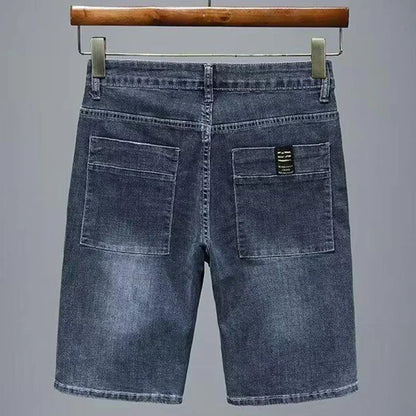 2026 Mens Summer Distressed Denim Shorts Baggy Casual Ripped Jeans Straight Leg Five Inch Shorts Streetwear Loose Fit