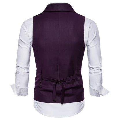 Men Vest White Solid Double Button With Lapel Waistcoat For Wedding Banquet Prom Business Office Work Casual Daily Men Suit Vest