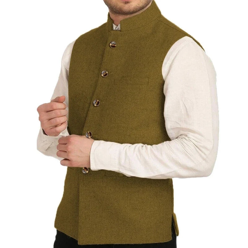 Men Vest Silver Herringbone Solid Color Waistcoat For Wedding Business Banquet Work Formal Daily Casual Men Suit Vest