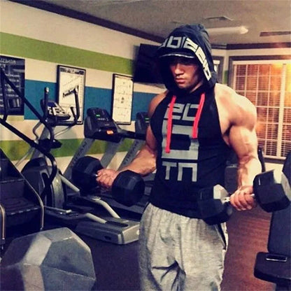 Mens Street Corner Pullovers Fitness Sport Sleeveless Hoodies Gym Bodybuilding Running Training Jogging Cotton Casual Sportswear