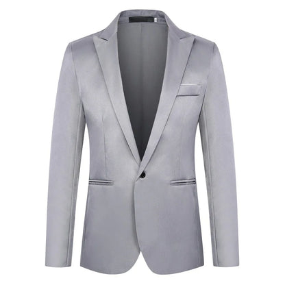 2026 New Men's Slim Blazers Fashion Single-button Business Casual Suit Jacket Solid Elegant Stylish Party Wedding Suit Tops Male
