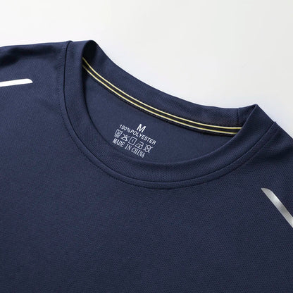 Men's Summer Long Sleeve Tops Outdoor Elastic Quick-Drying Breathable Cool Sweatshirt Men Jogging Reflective Strip Sweatshirt