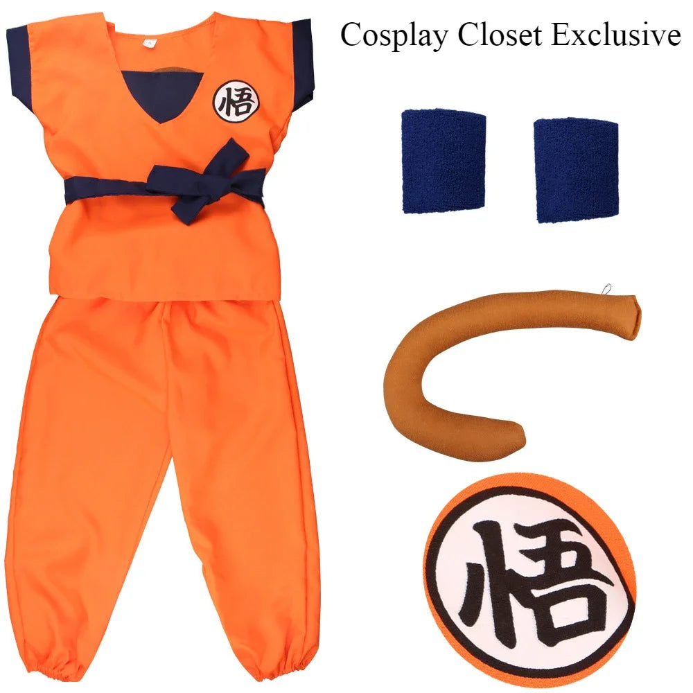 Anime Cosplay Hero Wu kong Uniform Gui Wu For Girls Boys Wigs Full Set Shoe Anime Son Goku Cosplay Costume Carnival Halloween