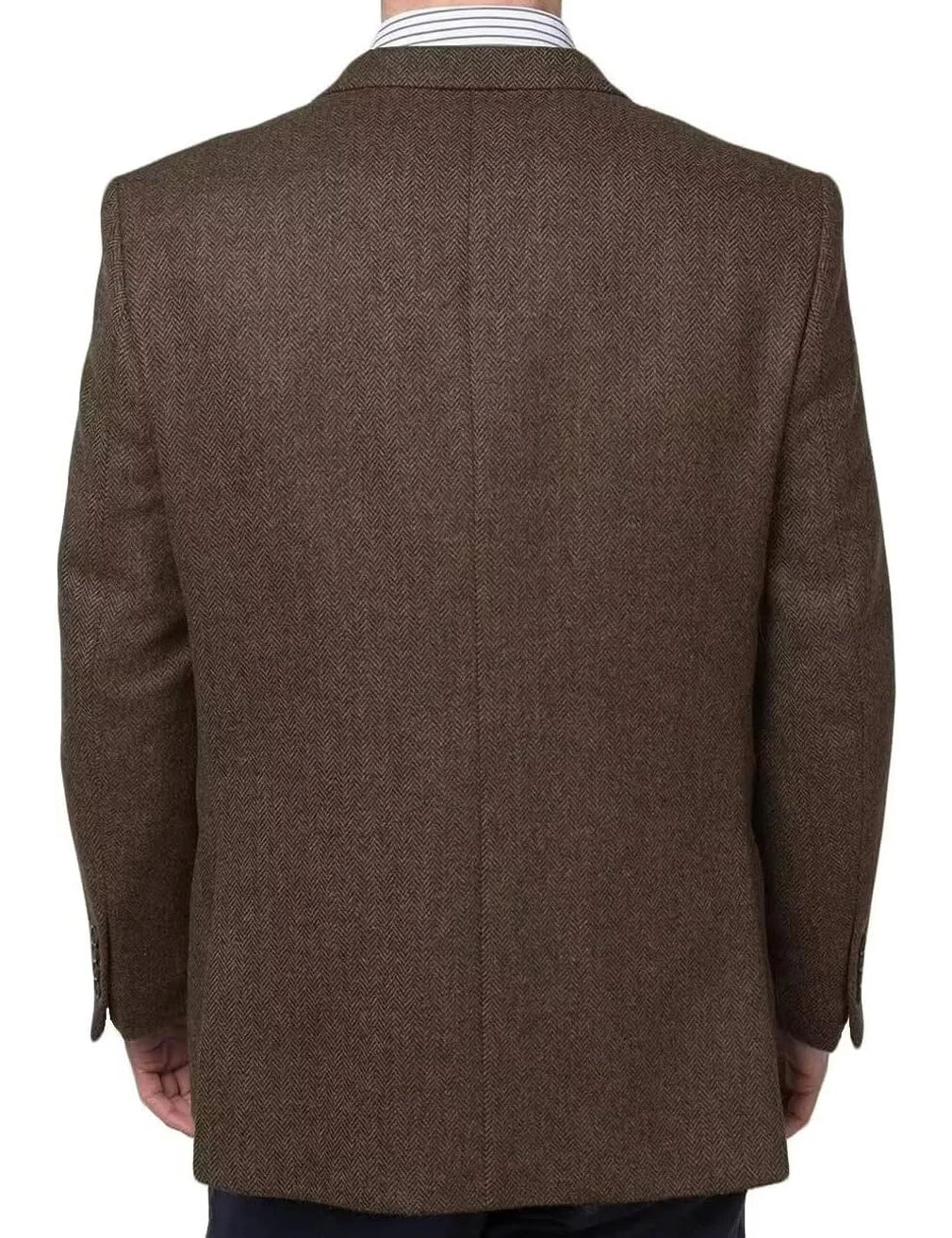 Premium Men's Suit Brown Blazer Prom Tuxedos Herringbone Tweed Single Breasted Formal Bussiness Jacket for Wedding（Only Coat）