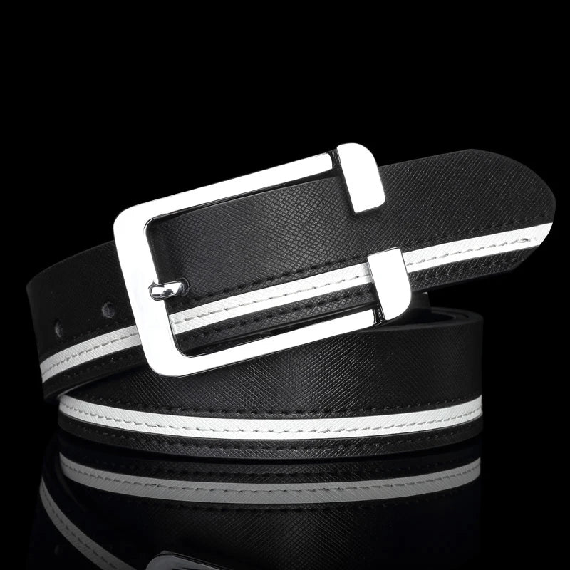 Luxury Brand Belts for Men &Women Unisex Fashion Shiny White Design pin Buckle High Quality Waist Leather Belts ceinture homme