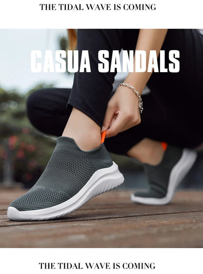 Men Shoes Sneakers Breathable Mesh Slip on Running Shoes Outdoor Non-Slip Couple Jogging Training Hiking Sports Shoes