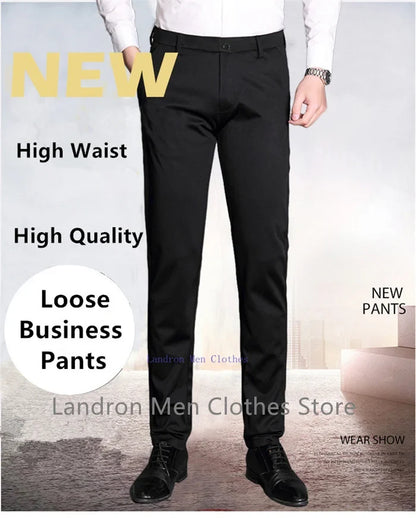 Formal Dress Suit Pants Tall Men 190CM Business Black Blue Plus Size 40 42 44 46 Extra Long Lengthened Straight Office Trousers