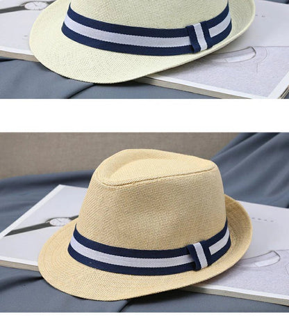 New Hat Men Summer Short Shading Fashion Jazz Gentleman Hat Middle-aged and Old Outdoor Leisure Joker Hat