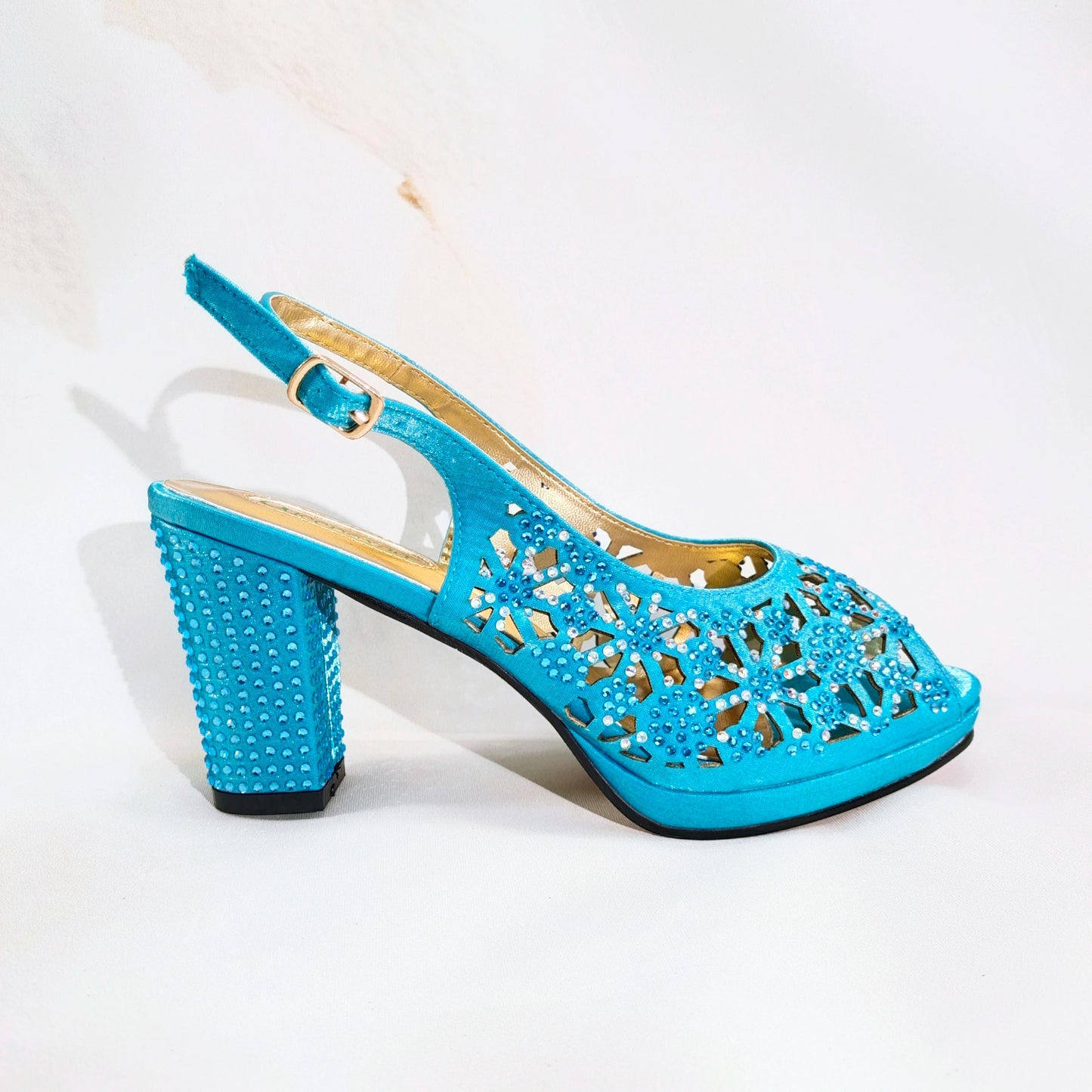 2025 New Rhinestone Design African-Inspired Shoe and Bag Set Olive Toe-Exposing Comfortable Women's High Heels Trending on INS
