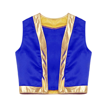 Boys Arabian Costume Arabian Prince Cosplay Dress Up Vest Waistcoat Harem Pants Suit for Halloween Carnival Stage Performance