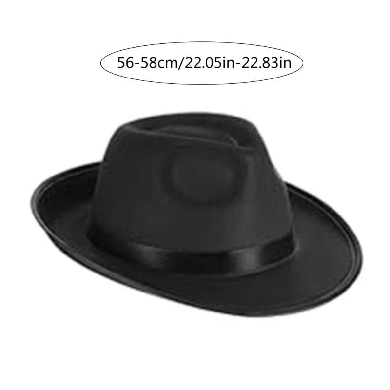 Elegant Fedoras Hat for Roleplay Costume Gentleman Hat with Roll Brims Adult Carnivals Party Panama Hat Headpieces