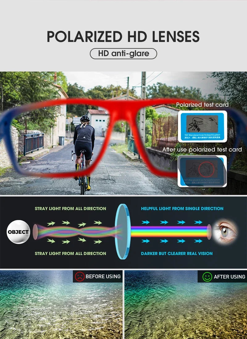 Men Fashion Polarized Sunglasses Cycling Glasses UV400 Eyewear for Men Women Driving Climbing Outdoor Sports Sunglasses