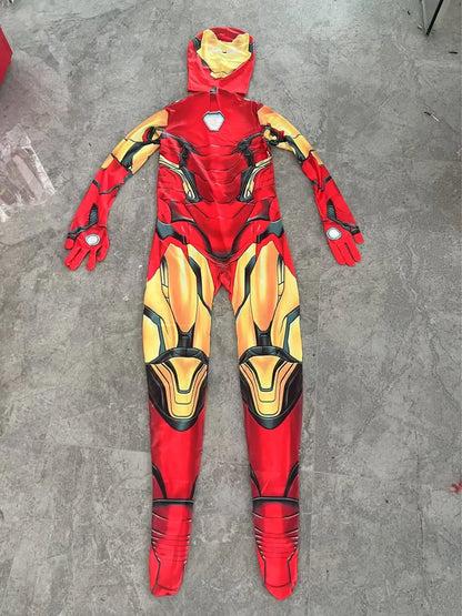 Kids Adult Iron Man Cosplay Costume Bodysuit Jumpsuit The Avengers Superhero Spiderman Halloween Carnival Party Cosplay Costume