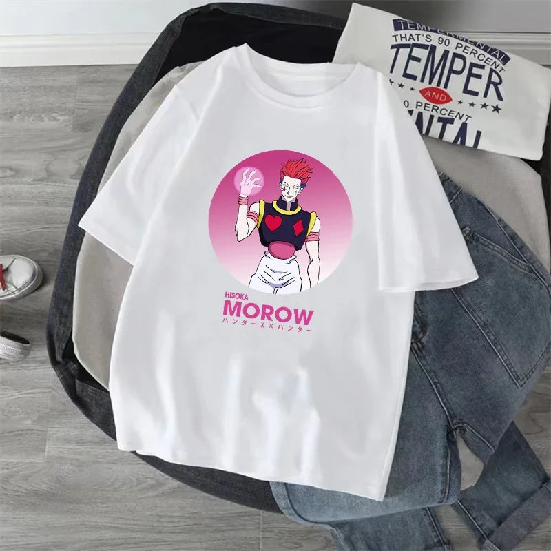 Anime Hunter X Hunter T-shirt Japan Manga Hisoka Killua Zoldyck Kawaii Funny T Shirts Kurapika Devil Eye Short Sleeve Tee Tops