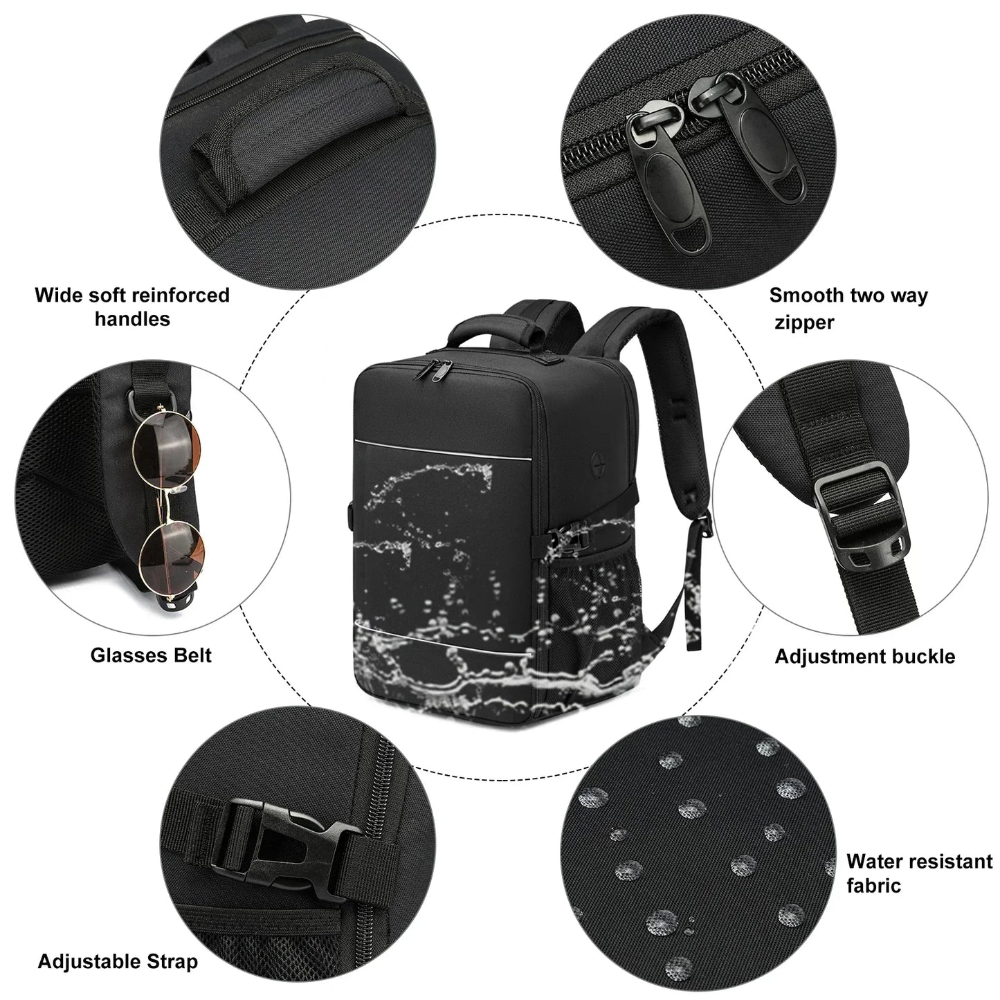travel backpacks 40x20x25 ryanair cabin bag Unisex Carry-On Suitcase.15.6-inch Laptop Backpack For School,night reflective strip