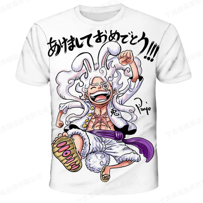 New Japanese anime One Piece cartoon children's adult 3D printed top T-shirt One Piece Dragon Ball boy cartoon top T-shirt