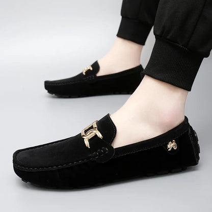 2025 New Handmade Beanie Shoes Men's Soft Sole Slip-On Casual Lazy Shoes Breathable Trbottomy Easiest for Match Large Size