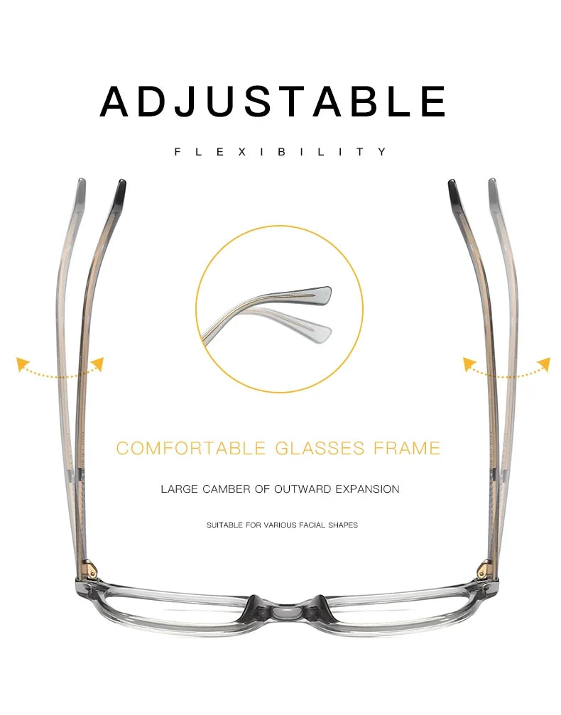 Men's Square Classic Eyeglass Frames Myopia Hyperopia Anti-Blue Light Reading Glasses Customizable Prescription PFD2082