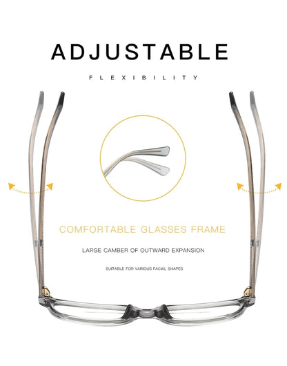 Men's Square Classic Eyeglass Frames Myopia Hyperopia Anti-Blue Light Reading Glasses Customizable Prescription PFD2082