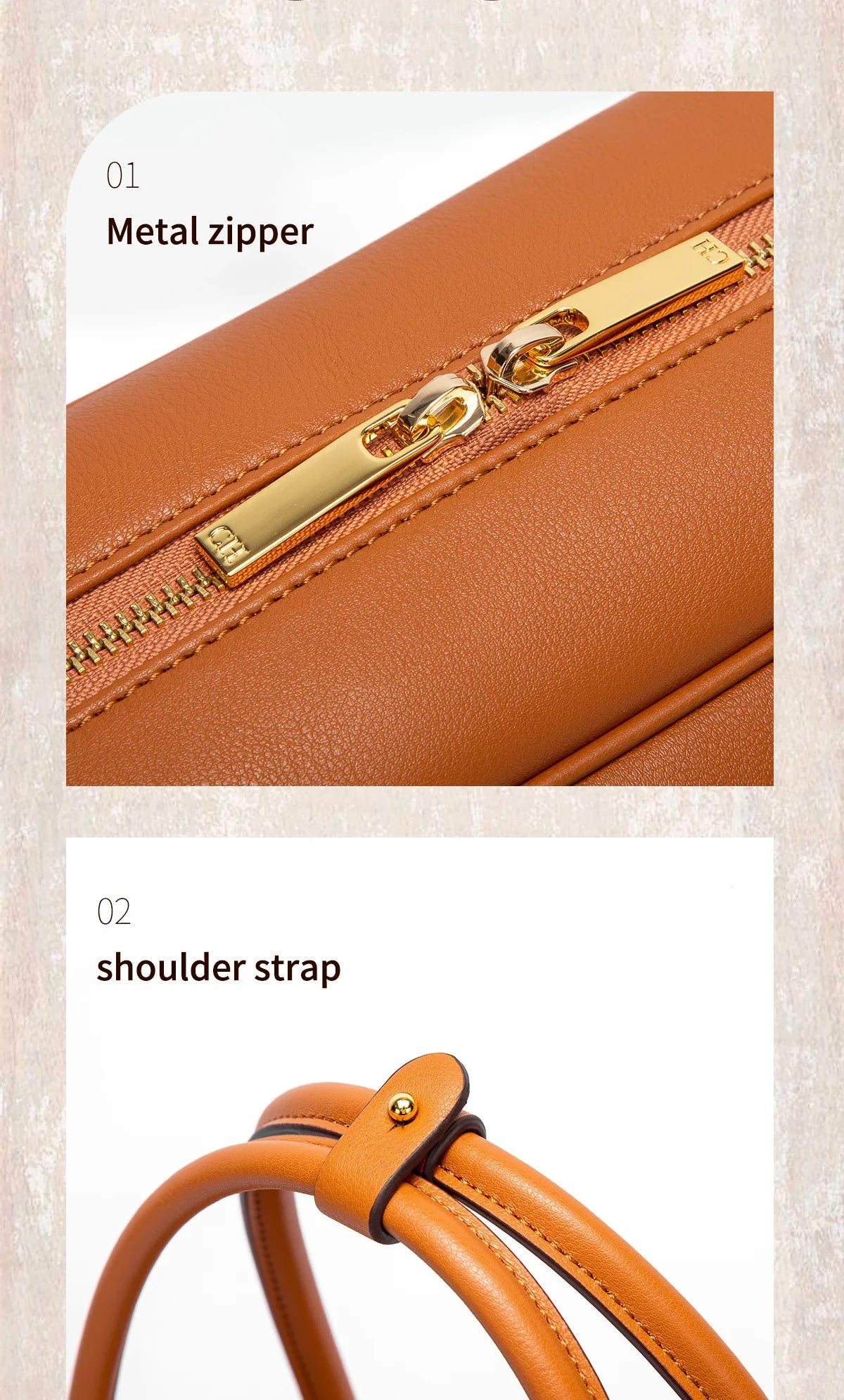 Women's Tote Bag New Simple Brown Stick Bag for Women's Commuting