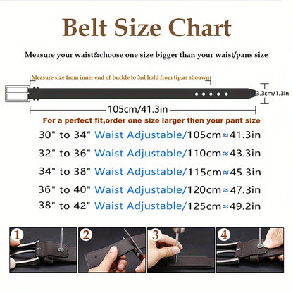 men's leather pin buckle casual retro leather belt youth jeans belt, Father's Day Gift
